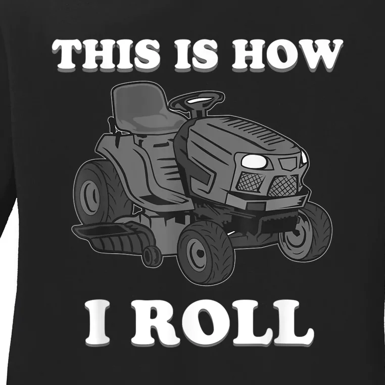 Funny Lawn Mower Mowing Riding Rider Toddler Kids Boys Ladies Long Sleeve Shirt