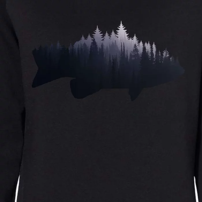 Fishing Large Mouth Bass Forest Nature Fish Fisher Gift Womens California Wash Sweatshirt