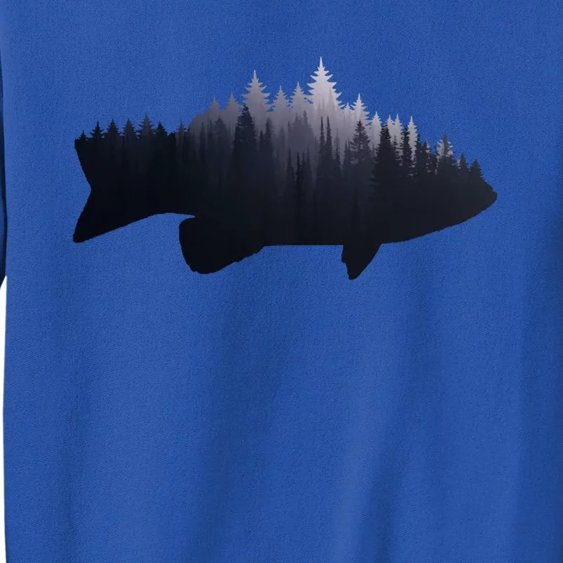 Fishing Large Mouth Bass Forest Nature Fish Fisher Gift Sweatshirt