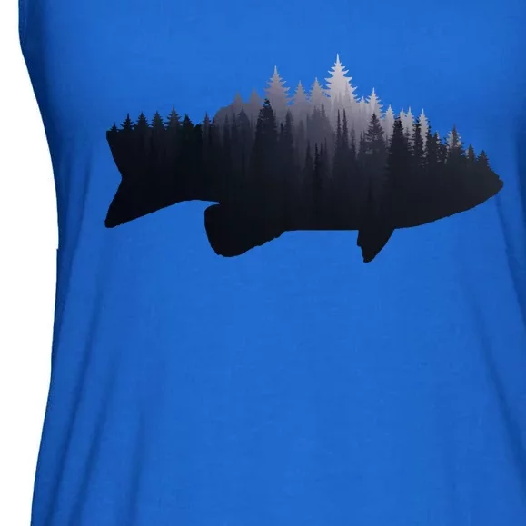 Fishing Large Mouth Bass Forest Nature Fish Fisher Gift Ladies Essential Flowy Tank