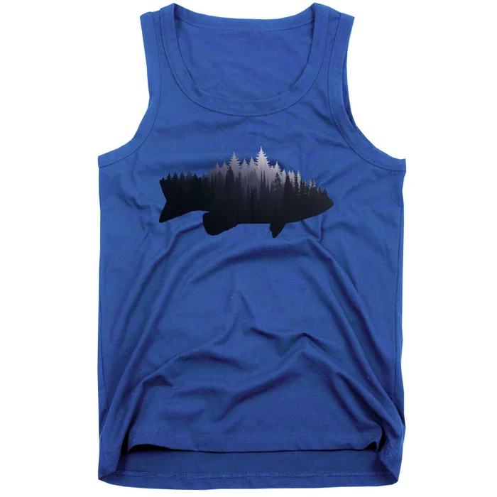 Fishing Large Mouth Bass Forest Nature Fish Fisher Gift Tank Top