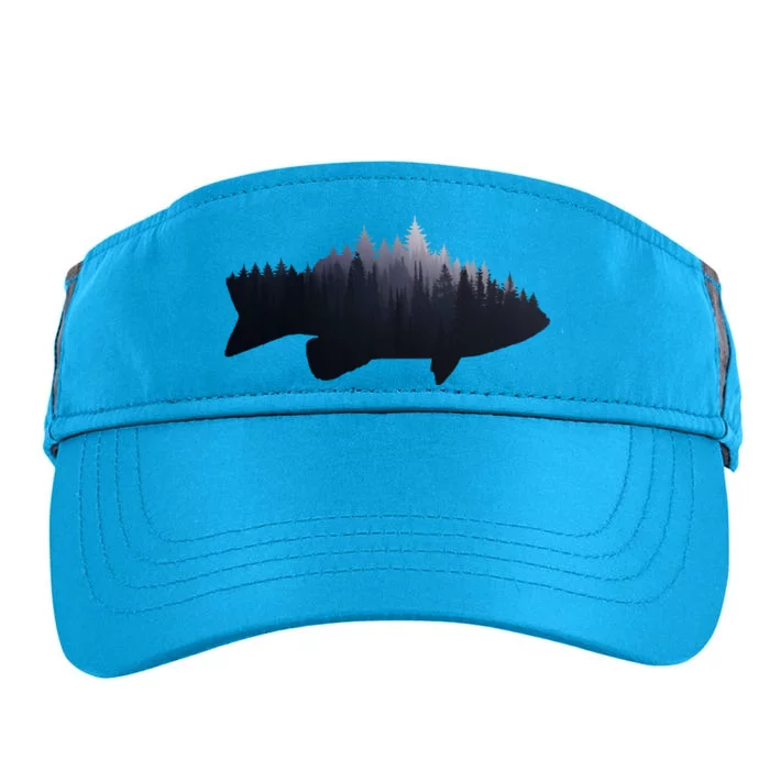 Fishing Large Mouth Bass Forest Nature Fish Fisher Gift Adult Drive Performance Visor