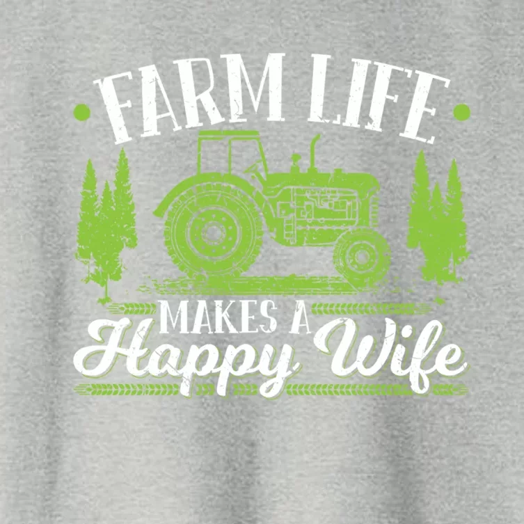 Farm Life Makes A Happy Wife Tractor Gift Women's Crop Top Tee