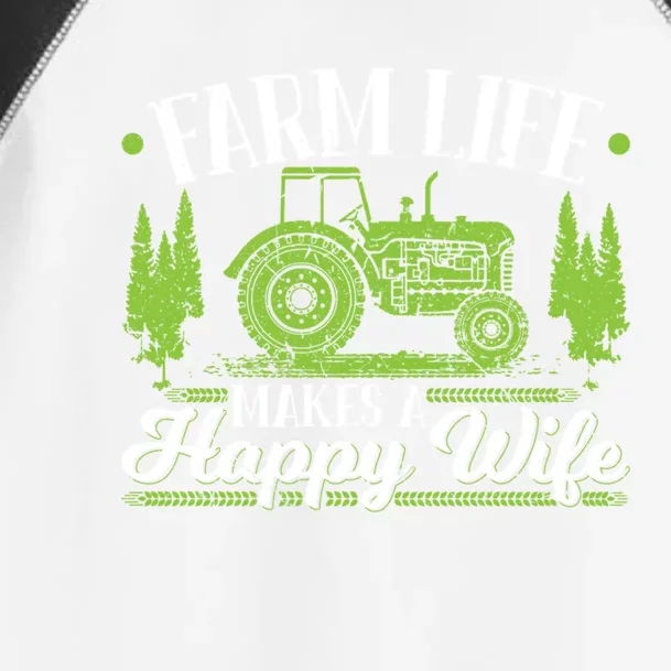 Farm Life Makes A Happy Wife Tractor Gift Toddler Fine Jersey T-Shirt