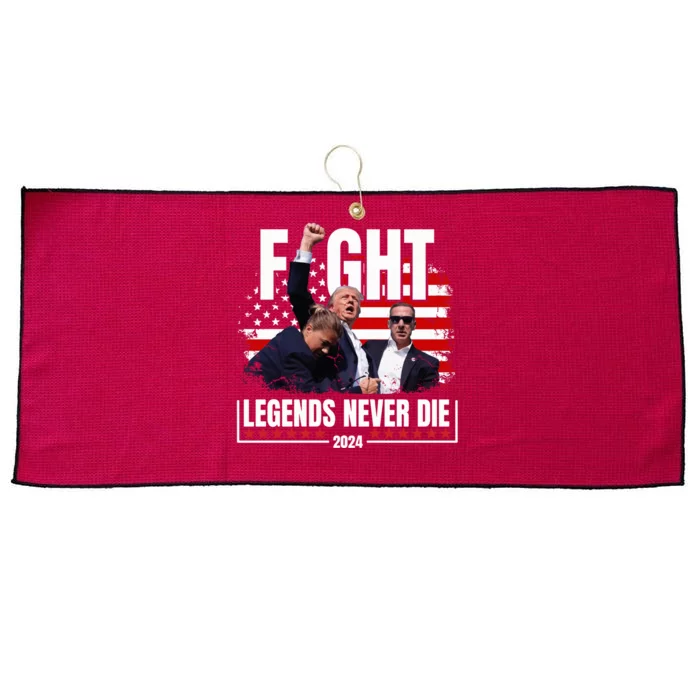 Fight Legends Never Die 2024 Trump Shooting Large Microfiber Waffle Golf Towel