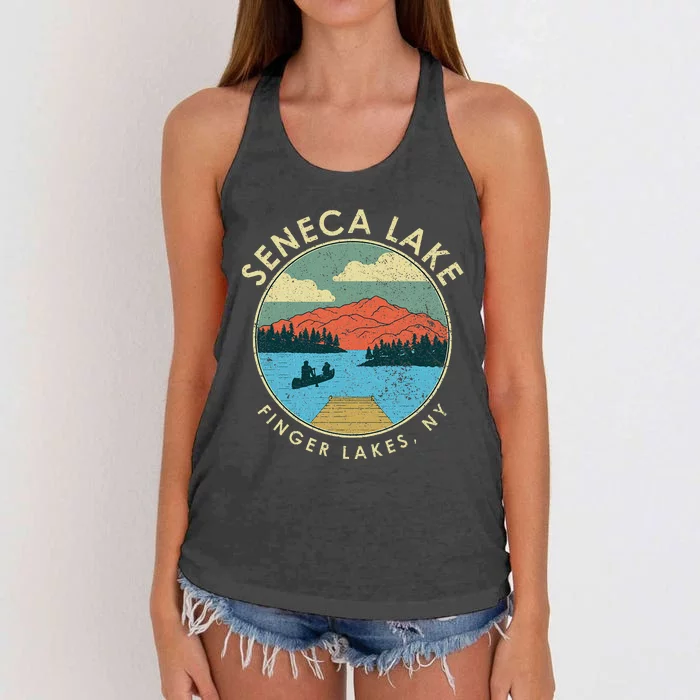 Finger Lakes Ny New York Seneca Lake Women's Knotted Racerback Tank