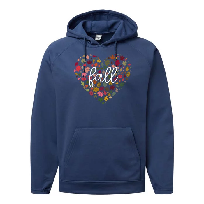 Fall Lover Nature Heart Performance Fleece Hoodie