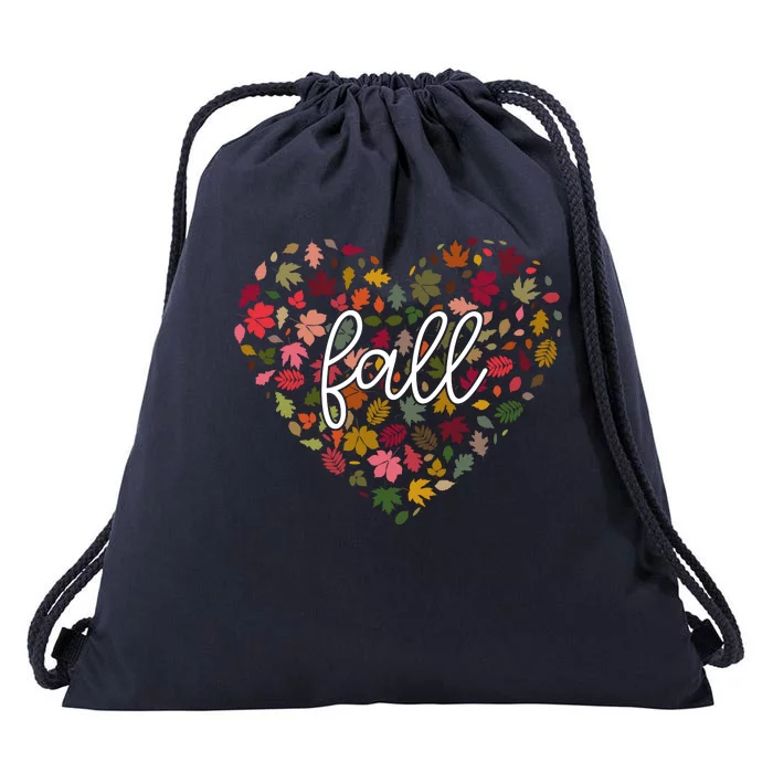 Fall Lover Nature Heart Drawstring Bag