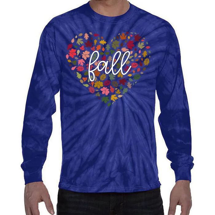 Fall Lover Nature Heart Tie-Dye Long Sleeve Shirt