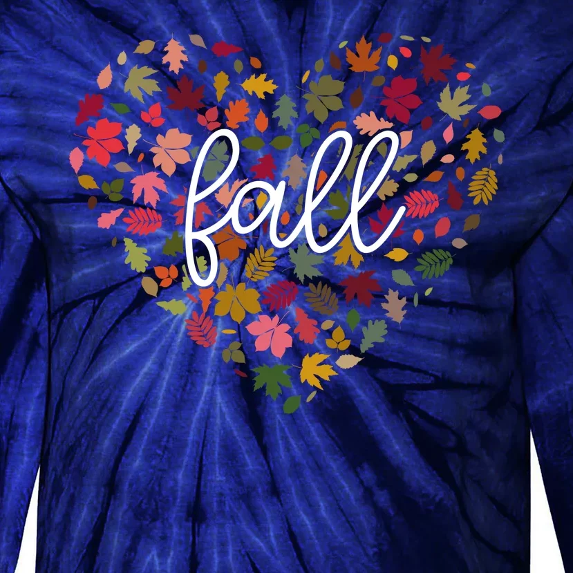 Fall Lover Nature Heart Tie-Dye Long Sleeve Shirt