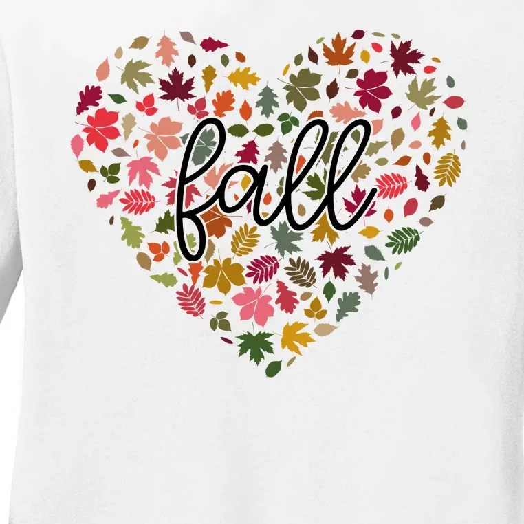 Fall Lover Nature Heart Ladies Long Sleeve Shirt