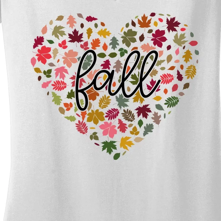 Fall Lover Nature Heart Women's V-Neck T-Shirt