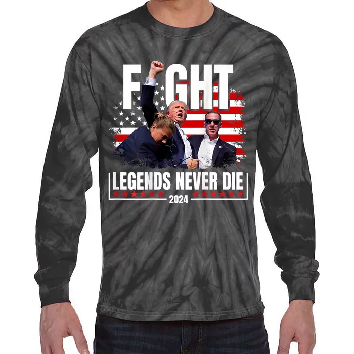 Fight Legends Never Die 2024 Tie-Dye Long Sleeve Shirt