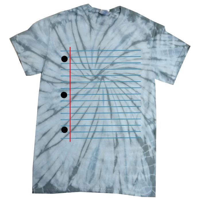 Funny Lined Notebook Paper Group Halloween Costume Tie-Dye T-Shirt