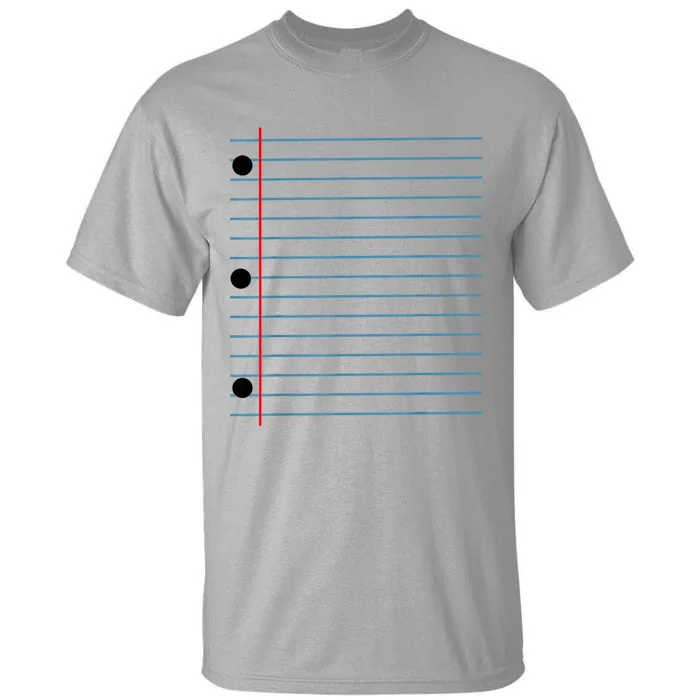 Funny Lined Notebook Paper Group Halloween Costume Tall T-Shirt