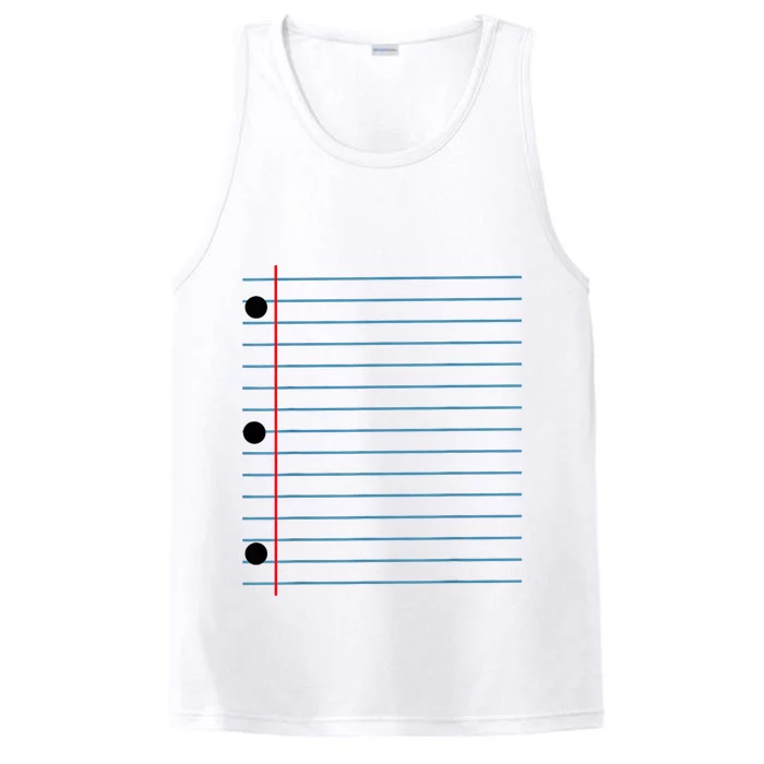 Funny Lined Notebook Paper Group Halloween Costume Performance Tank