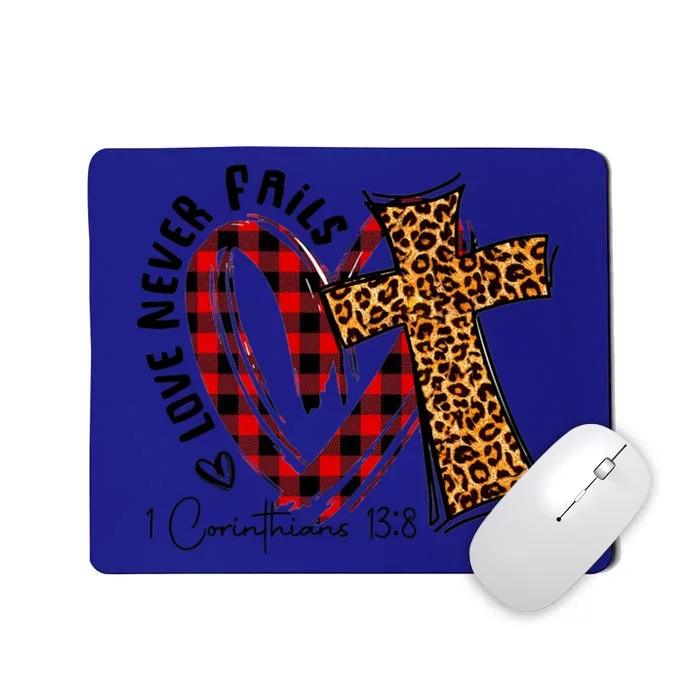 Funny Love Never Fails Corinthians Bible Verse Christian Cool Gift Mousepad