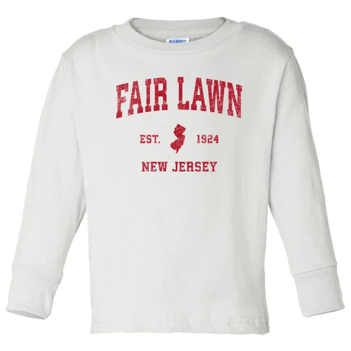 Fair Lawn New Jersey Nj Vintage Sports Toddler Long Sleeve Shirt