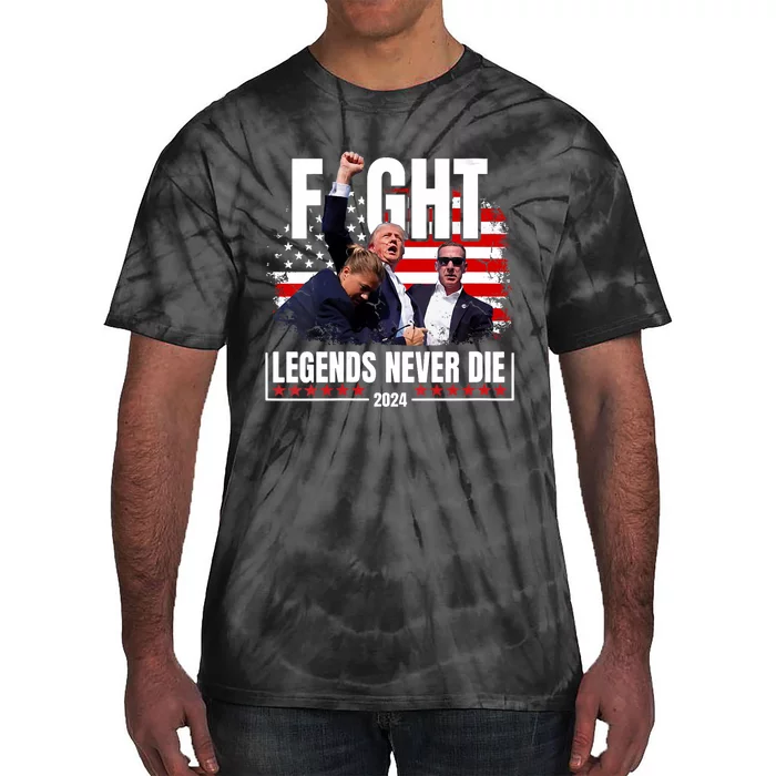 Fight Legends Never Die 2024 Trump Shooting Tie-Dye T-Shirt