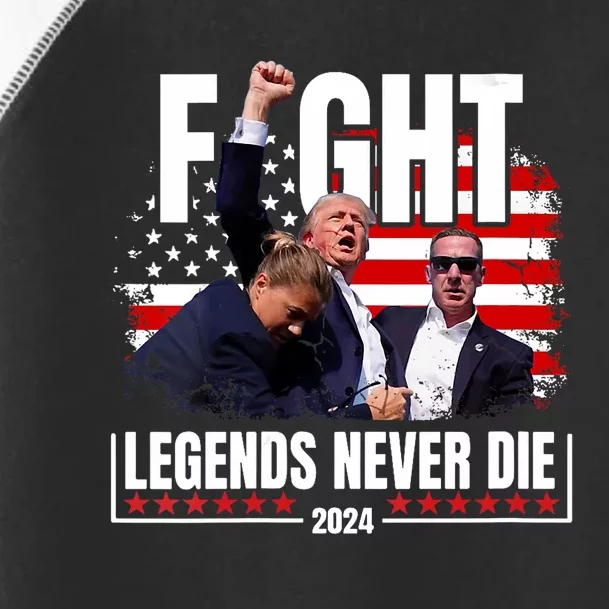 Fight Legends Never Die 2024 Trump Shooting Toddler Fine Jersey T-Shirt