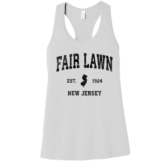 Fair Lawn New Jersey Nj Vintage Established Sports Design Women's Racerback Tank