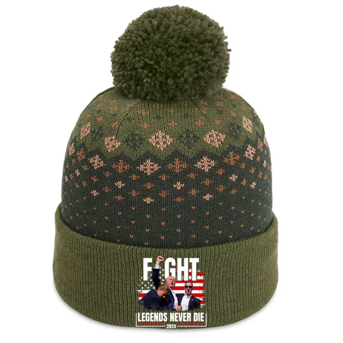 Fight Legends Never Die 2024 Trump Shooting The Baniff Cuffed Pom Beanie