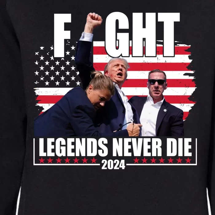 Fight Legends Never Die 2024 Trump Shooting Usa Flag Womens California Wash Sweatshirt