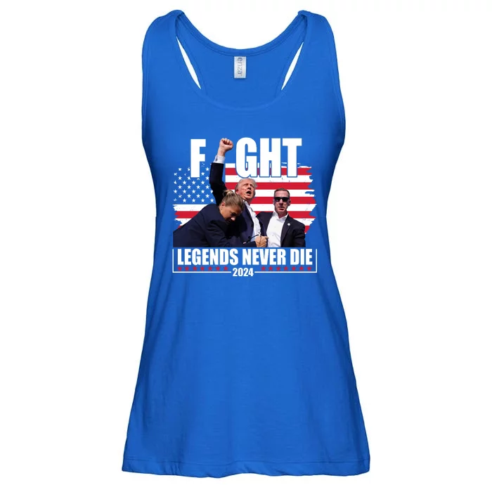 Fight Legends Never Die 2024 Trump Shooting Usa Flag Ladies Essential Flowy Tank