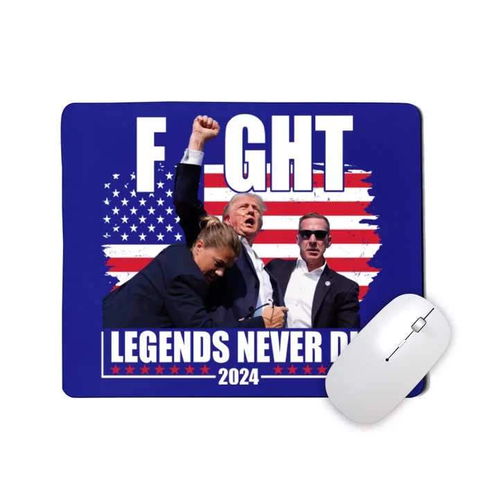 Fight Legends Never Die 2024 Trump Shooting Usa Flag Mousepad