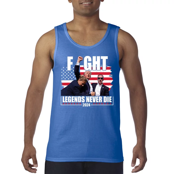 Fight Legends Never Die 2024 Trump Shooting Usa Flag Tank Top