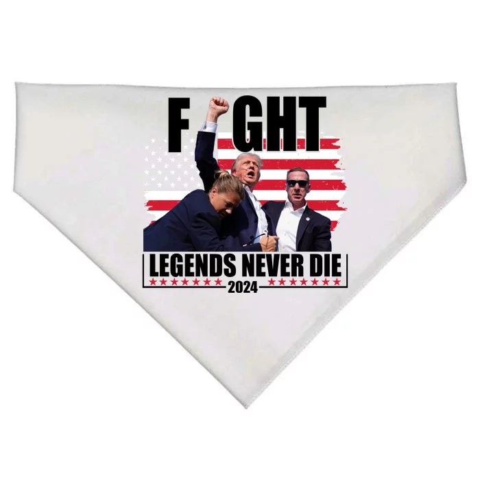 Fight Legends Never Die 2024 Trump Shooting Usa Flag USA-Made Doggie Bandana