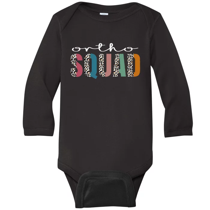 Funny Leopard Nursing Ortho Squad Orthopedics Nurse Baby Long Sleeve Bodysuit