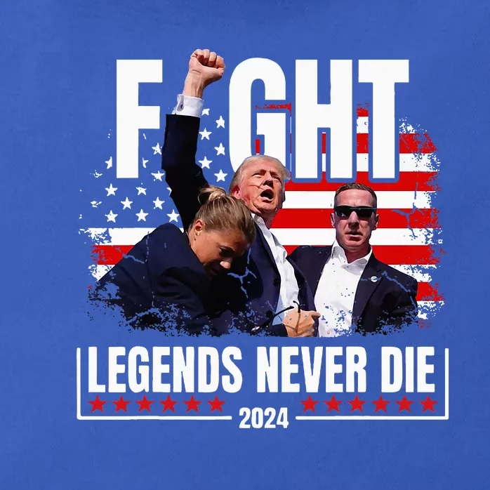 Fight Legends Never Die 2024 Trump Shooting Zip Tote Bag