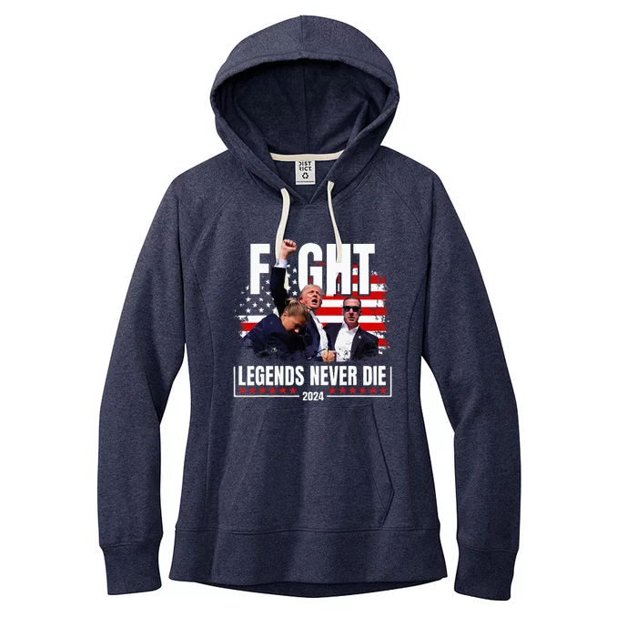 Fight Legends Never Die 2024 Trump Shooting Women's Fleece Hoodie