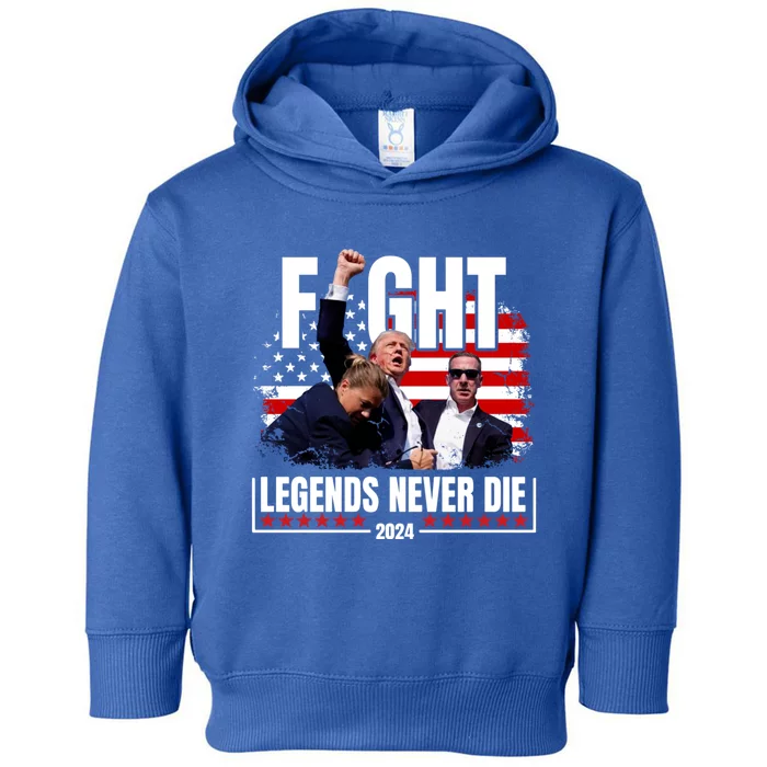 Fight Legends Never Die 2024 Trump Shooting Toddler Hoodie