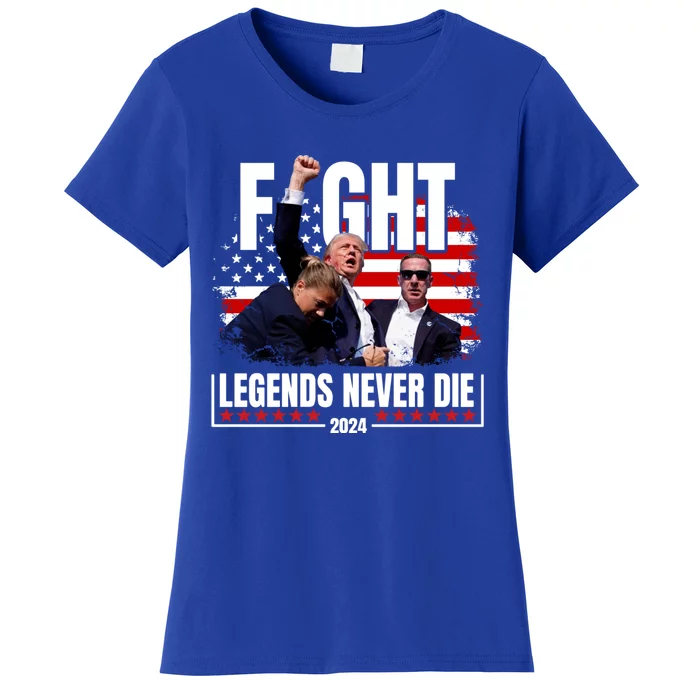 Fight Legends Never Die 2024 Trump Shooting Women's T-Shirt