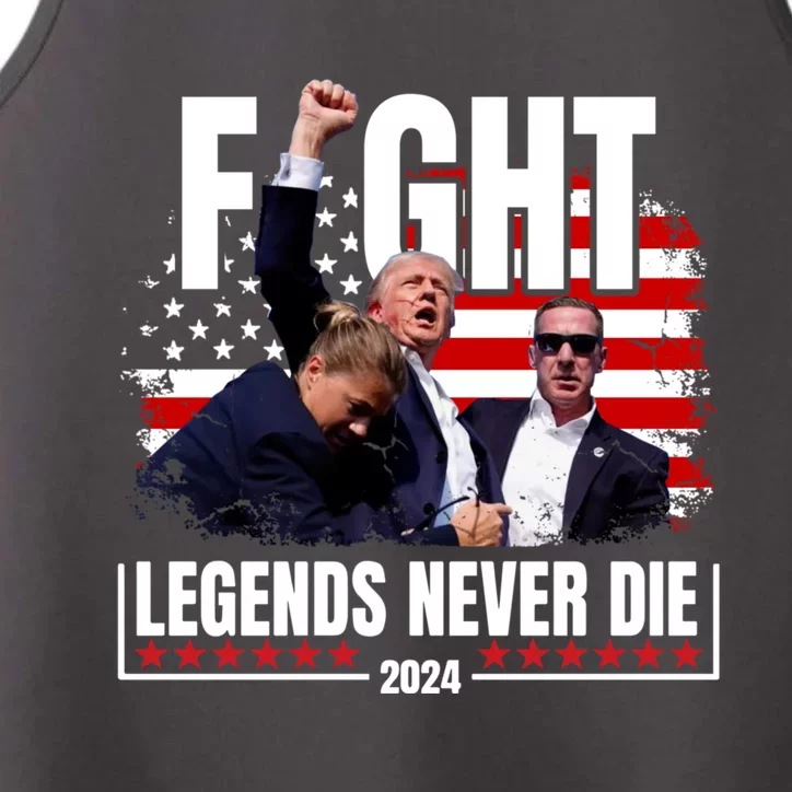 Fight Legends Never Die 2024 Trump Shooting Performance Tank