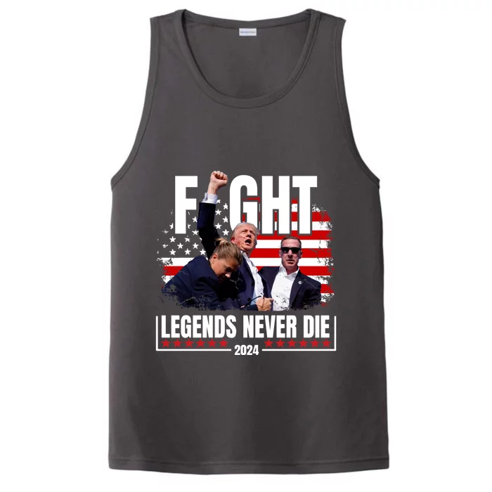 Fight Legends Never Die 2024 Trump Shooting Performance Tank