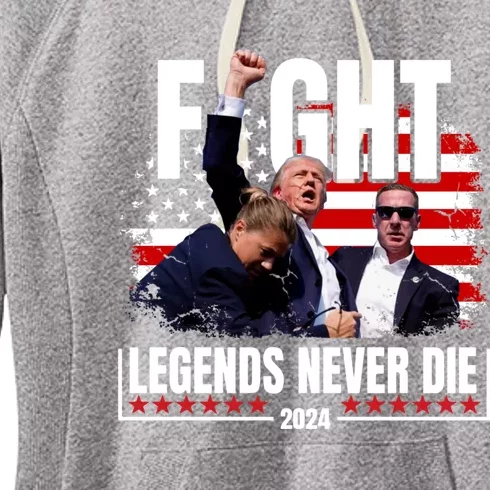 Fight Legends Never Die 2024 Trump Shooting Women's Fleece Hoodie