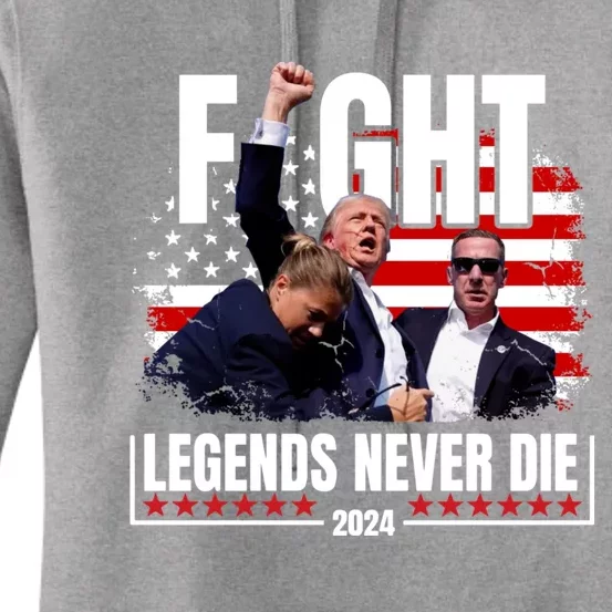 Fight Legends Never Die 2024 Trump Shooting Women's Pullover Hoodie