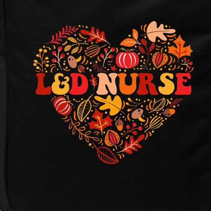 Fall L&D Nurse Thanksgiving Groovy Labor And Delivery Nurse Impact Tech Backpack