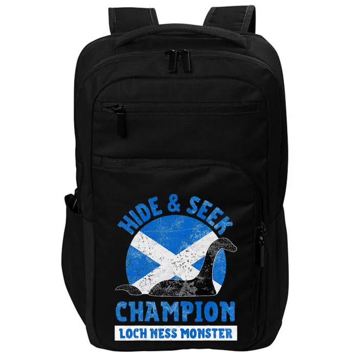 Funny Loch Ness Monster Nessie Hide And Seek Champion Impact Tech Backpack