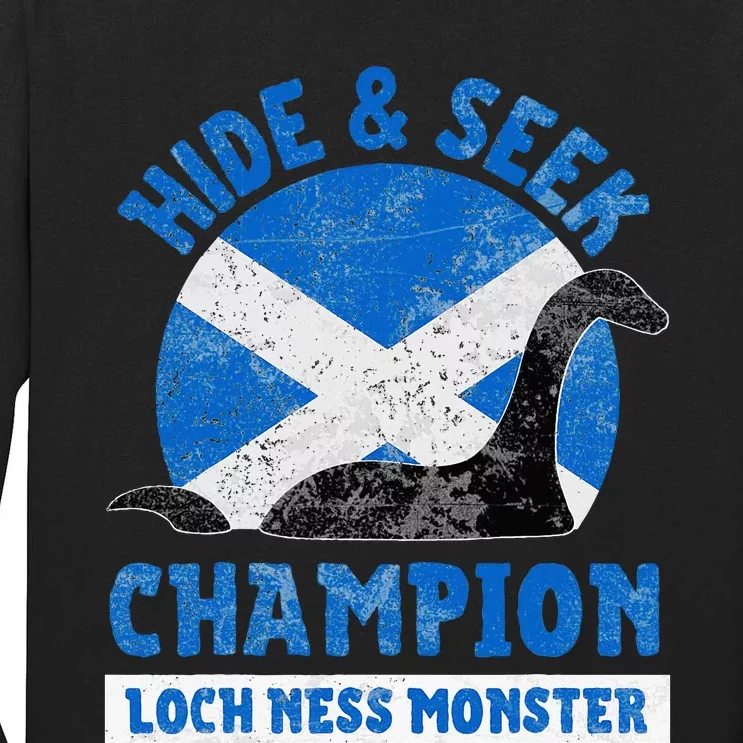 Funny Loch Ness Monster Nessie Hide And Seek Champion Tall Long Sleeve T-Shirt