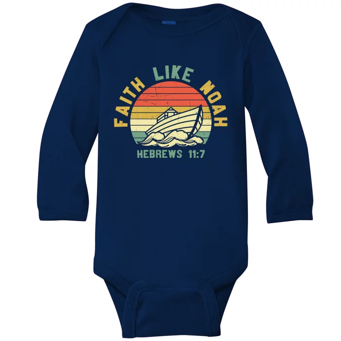 Faith Like Noah Hebrews Sunset Baby Long Sleeve Bodysuit