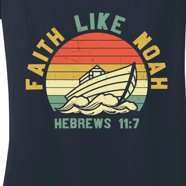 Faith Like Noah Hebrews Sunset Women's V-Neck T-Shirt