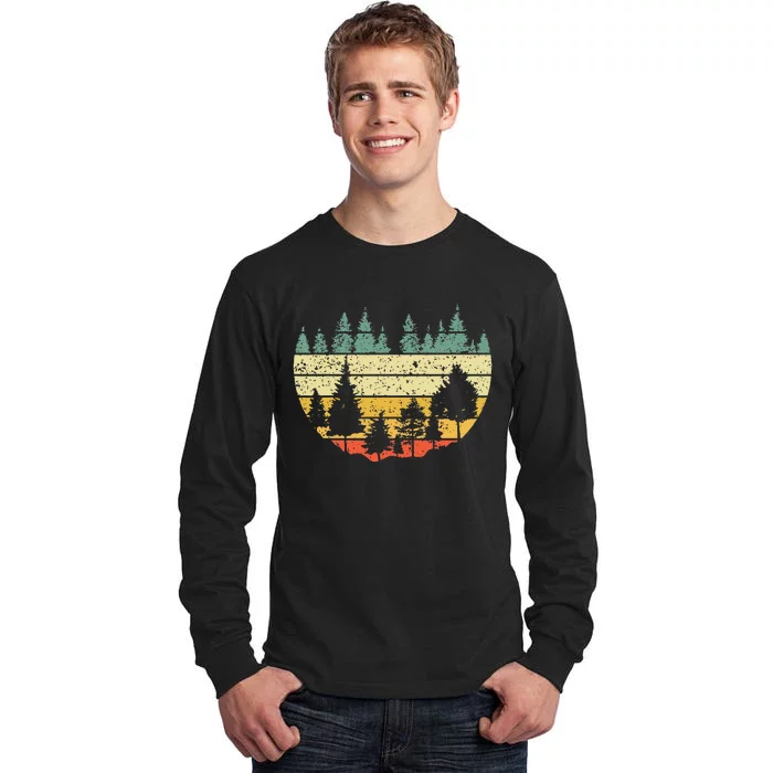 Forest Light Outdoor Nature Trees Retro Forest Tall Long Sleeve T-Shirt