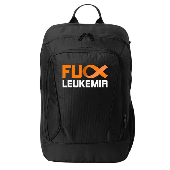 Fuck Leukemia Orange Ribbon Awareness Cancer Survivor City Backpack