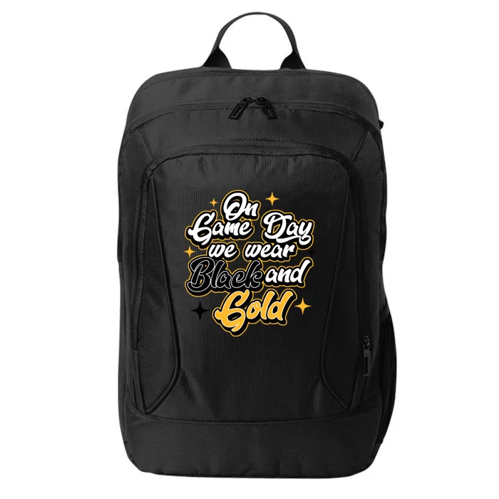 Football Lover On Game Day Football We Wear Black And Gold City Backpack