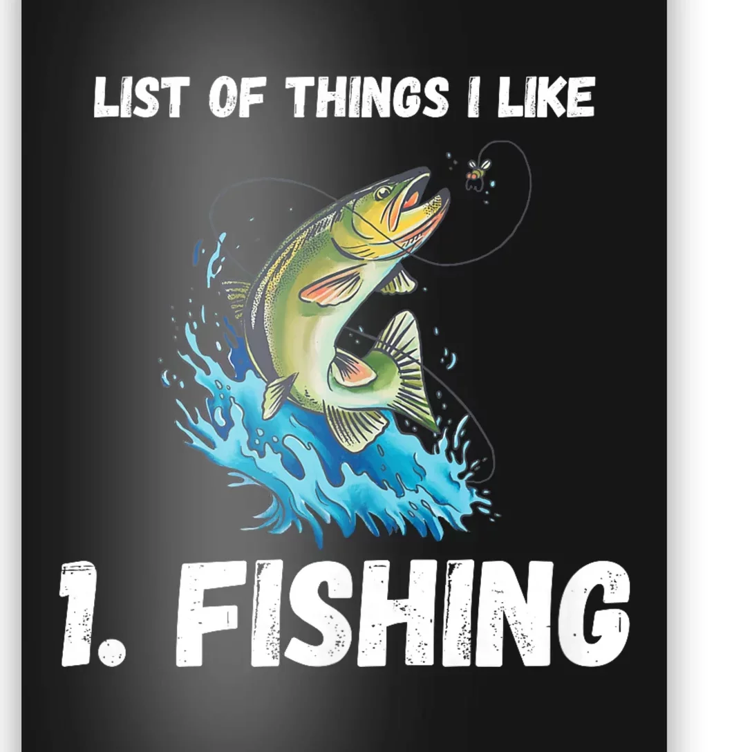 Fishing List Of Things I Like Fishing Hobby Fishing Game Poster