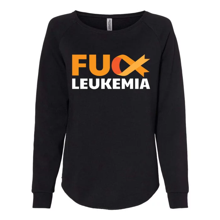 Fuck Leukemia Orange Ribbon Awareness Cancer Survivor Gift Meaningful Gift Womens California Wash Sweatshirt